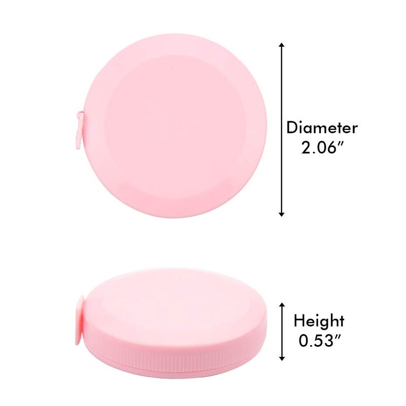 Edtape 2PCS Measuring Tape for Body,Soft Tape Measure for Body Sewing Fabric Tailor Cloth Craft Measurementï¼Œ60 Inch/1.5M Retractable Dual Sided Measure Tape Set (Pink) - Image 3